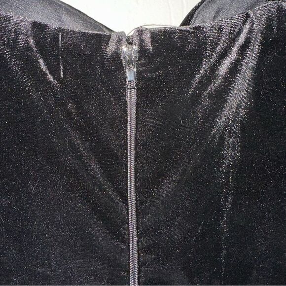 Trixxi Stretch Velvet Bustier Notch Slip Dress - Picture 7 of 7